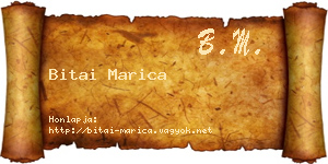 Bitai Marica névjegykártya